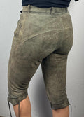 Vintage knee brown  leather pants with belt