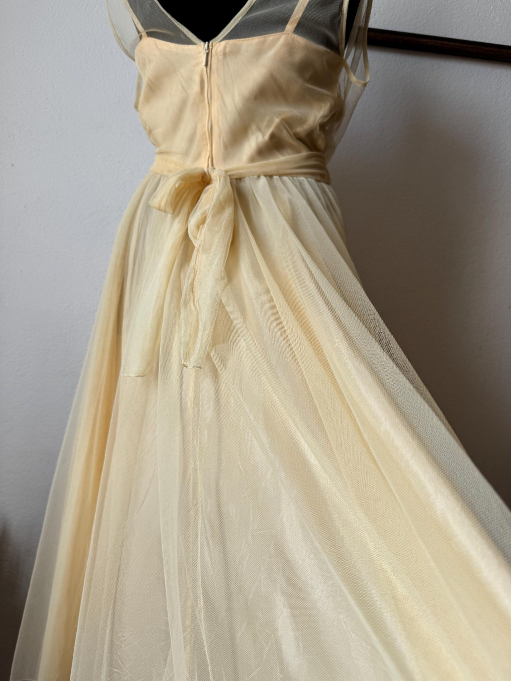 Authentic Vera Mont elegant dress with embroidered details. One of a kind upcycled piece