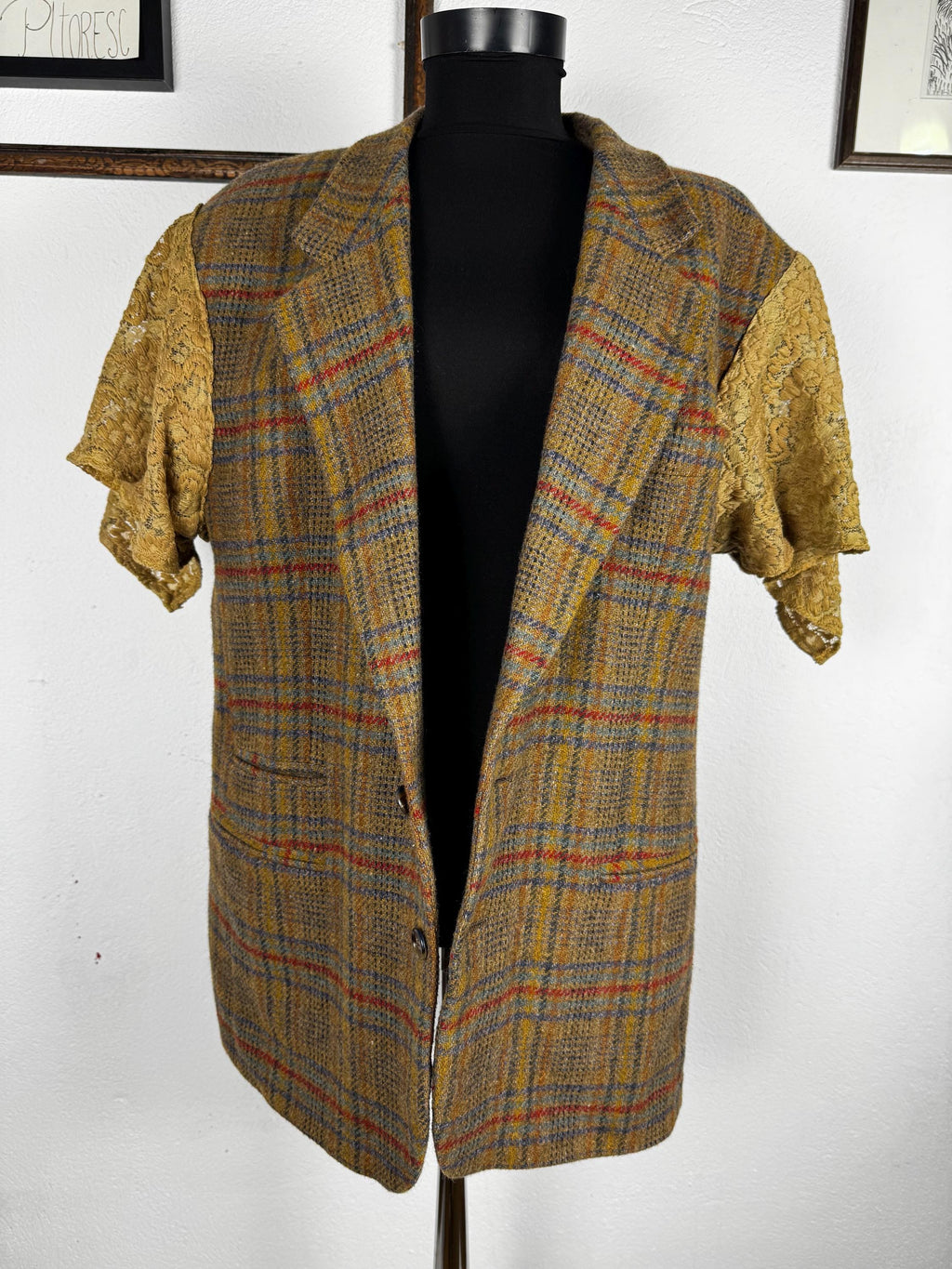 Wool vintage vest, Upcycled, one of a kind piece