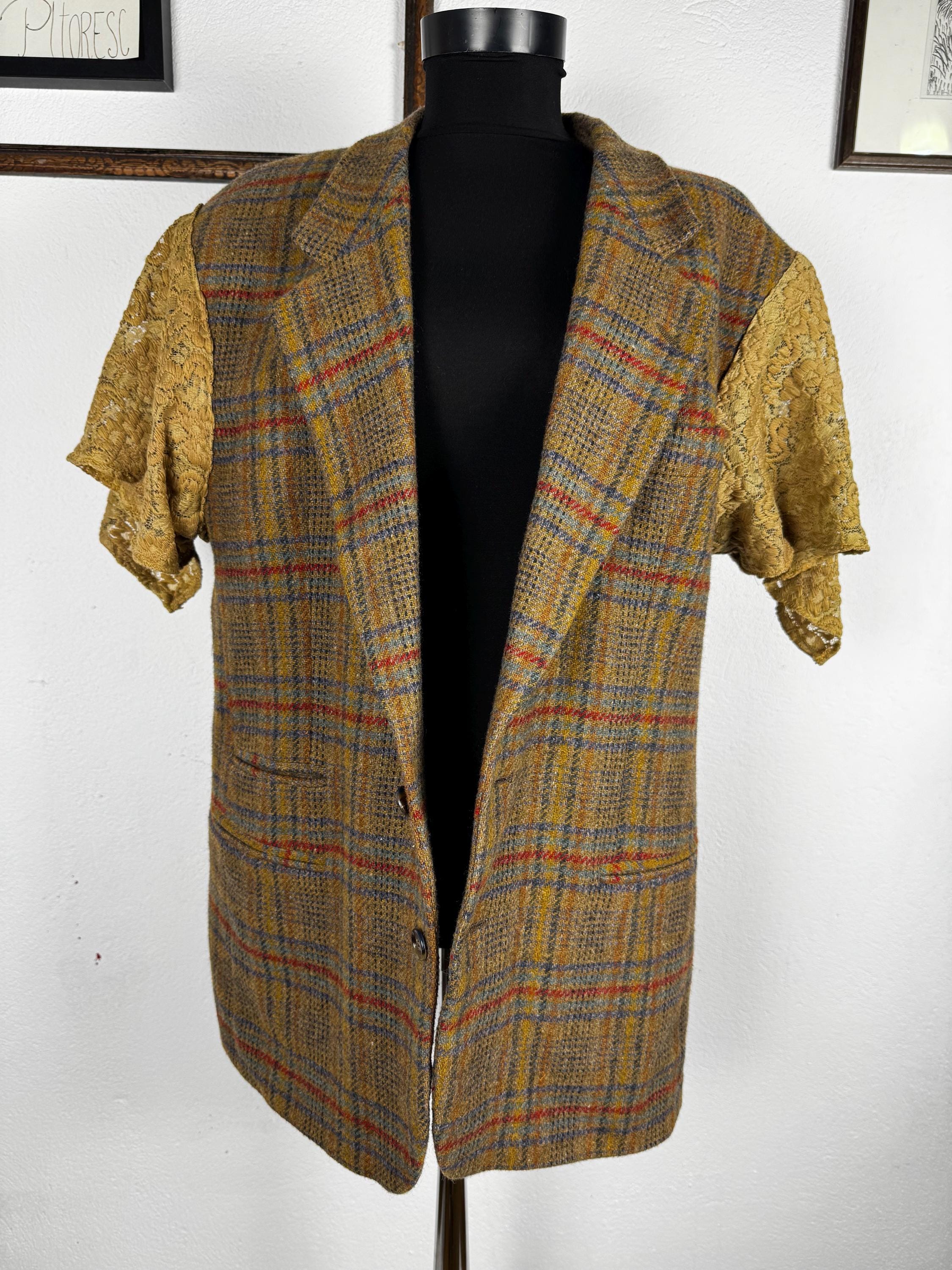 Wool vintage vest, Upcycled, one of a kind piece