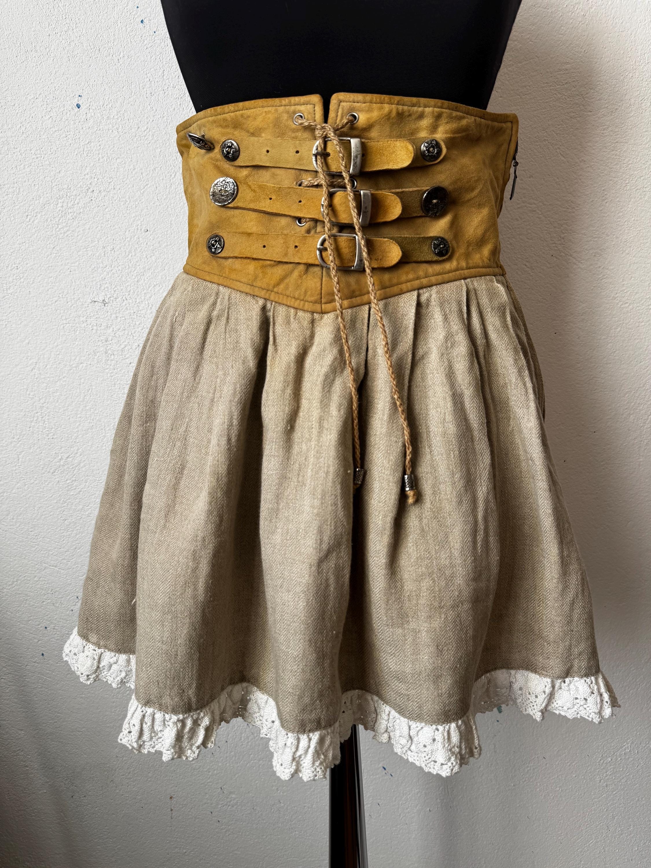 Vintage Austrian suede corset skirt EU 38, US 6