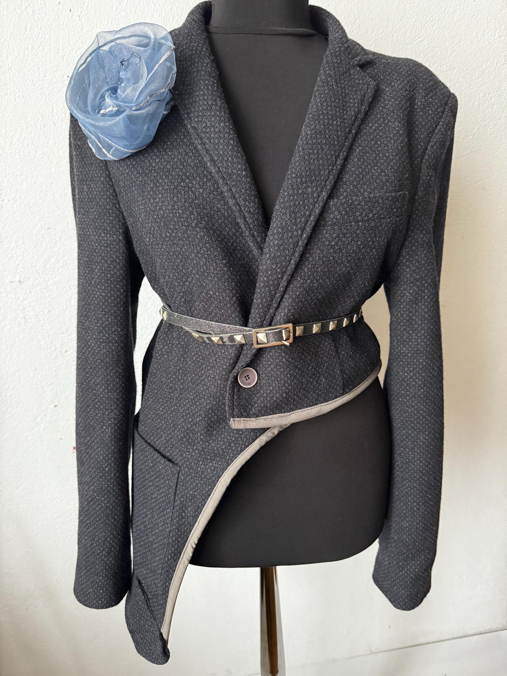 Reworked Liu jo blazer, avant garde fashion, sustainable one of a kind piece
