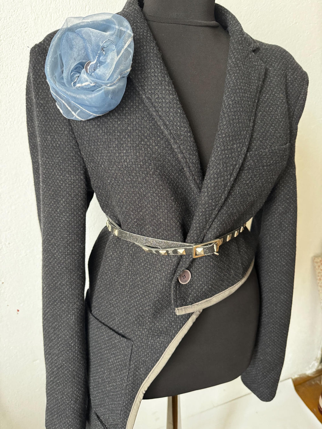 Reworked Liu jo blazer, avant garde fashion, sustainable one of a kind piece