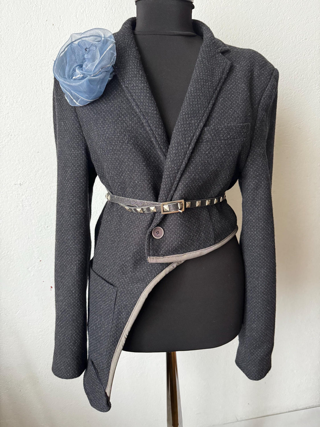Reworked Liu jo blazer, avant garde fashion, sustainable one of a kind piece