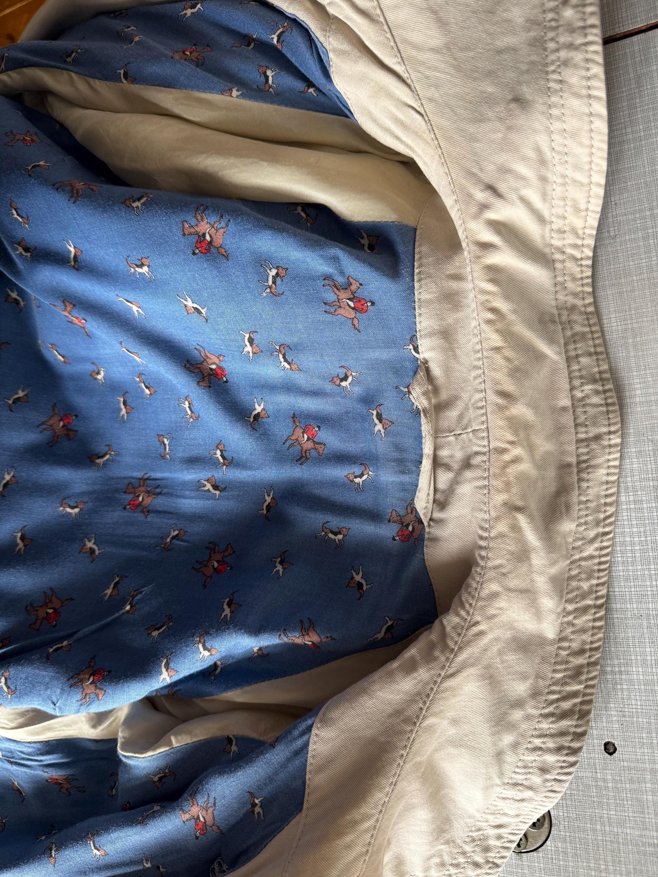 Hand painted vintage trench, one of a kind sustainable piece