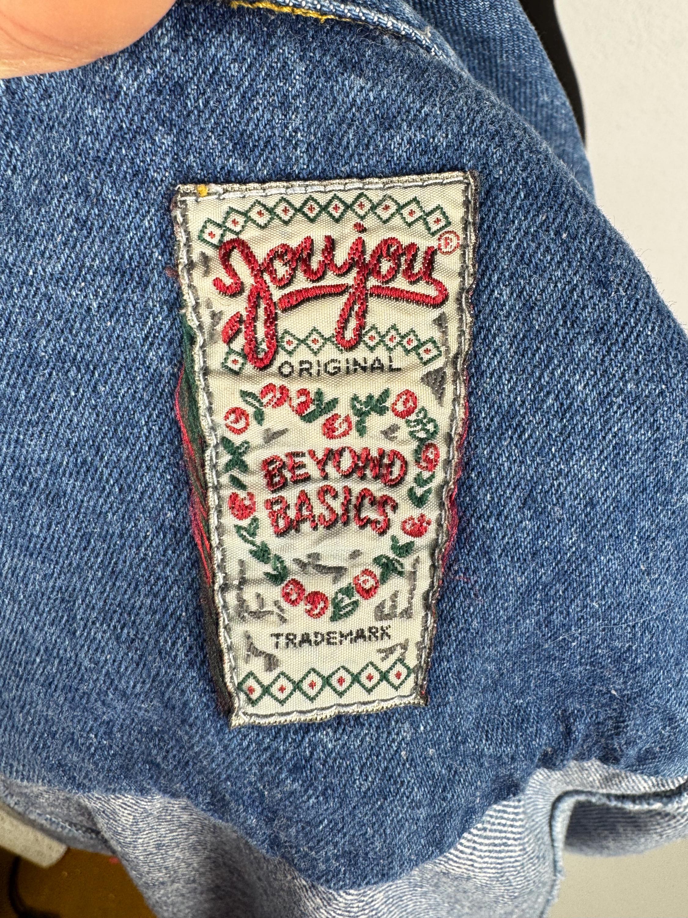 Upcycled Denim Mini Dress, OOAK Patchwork Jeans, Hand-Painted, Joujou, S