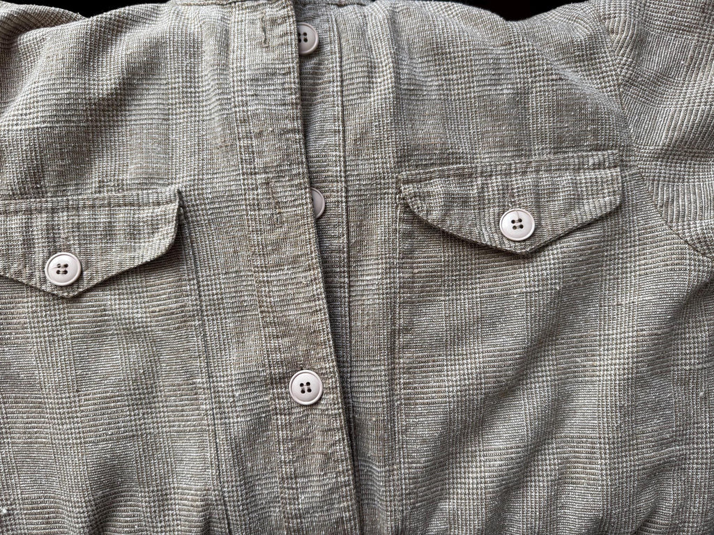 Vintage 70s/80s Safari Jacket LV Sportswear Paris Beige Linen Blend Field Coat