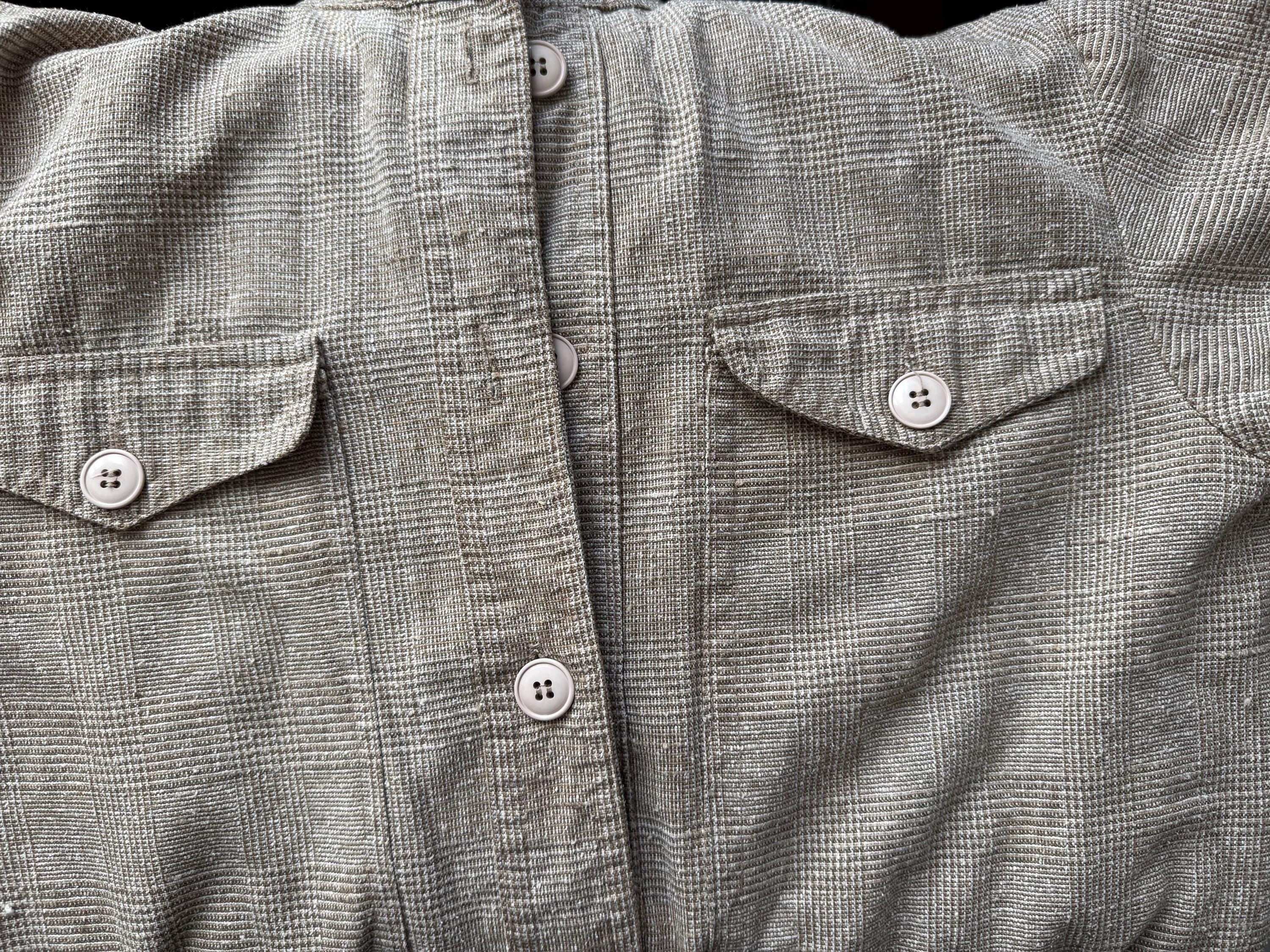 Vintage 70s/80s Safari Jacket LV Sportswear Paris Beige Linen Blend Field Coat