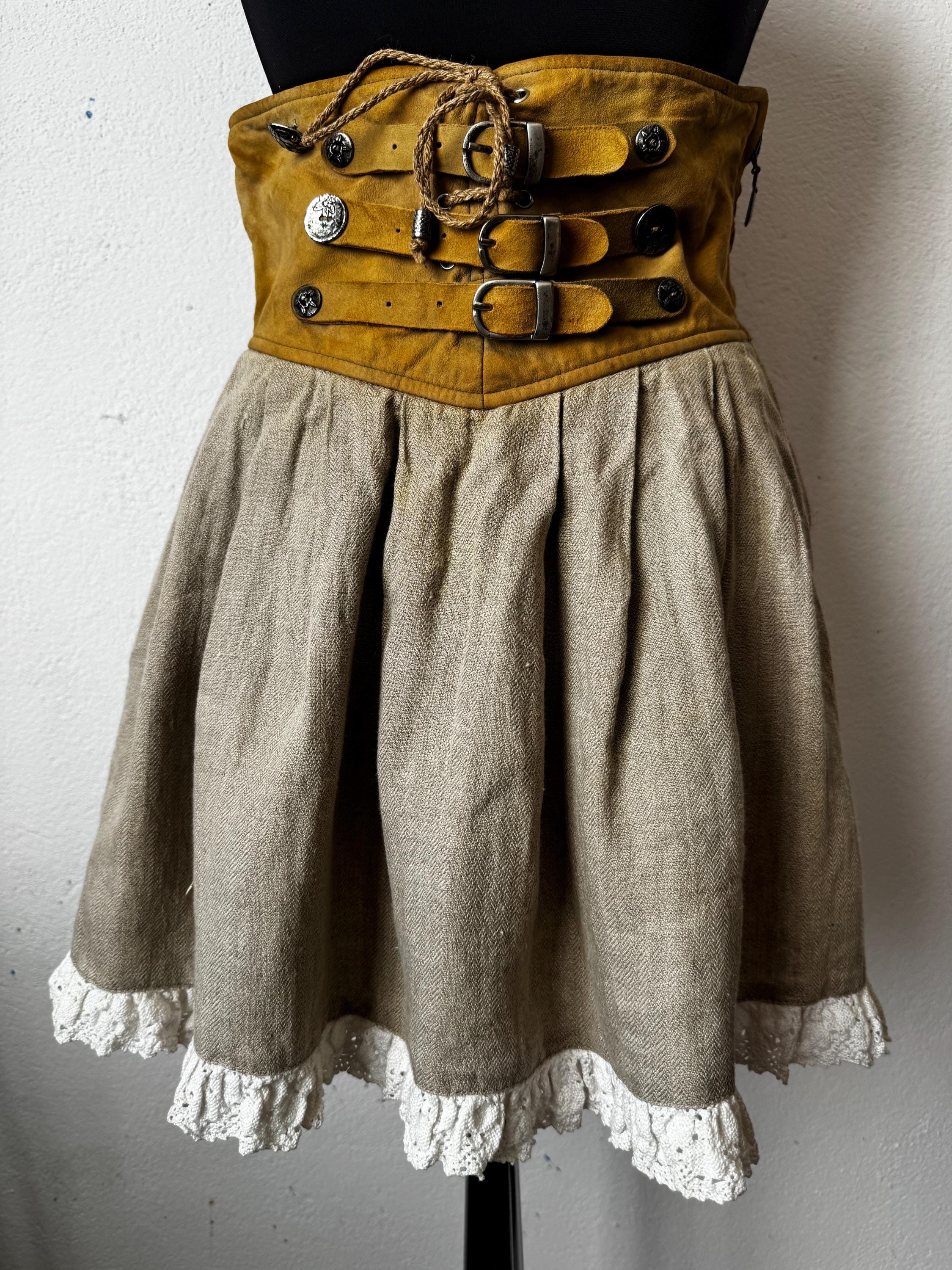 Vintage Austrian suede corset skirt EU 38, US 6