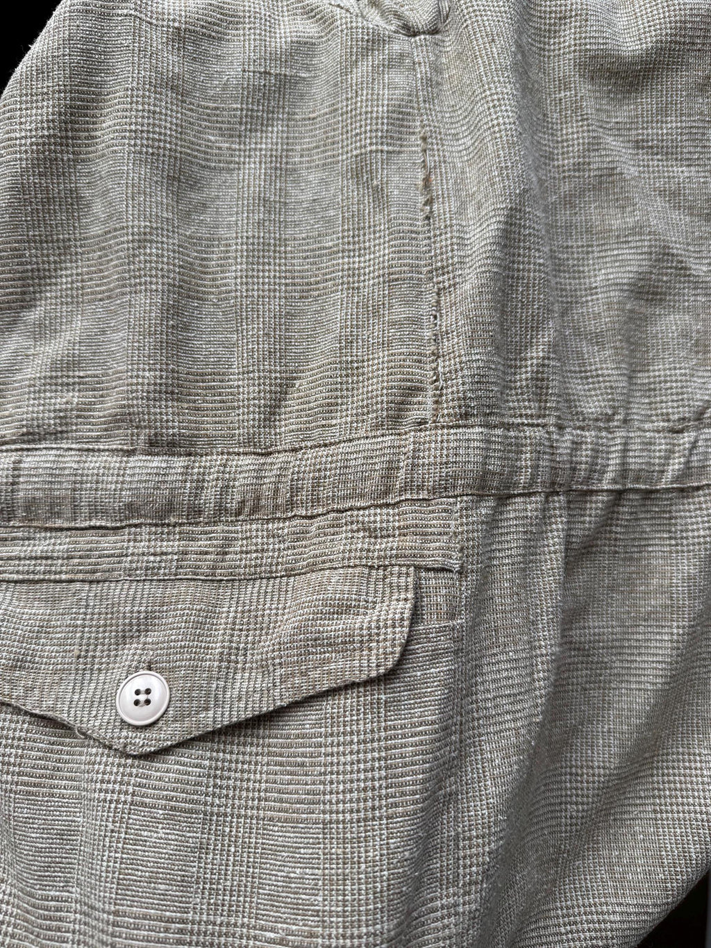 Vintage 70s/80s Safari Jacket LV Sportswear Paris Beige Linen Blend Field Coat