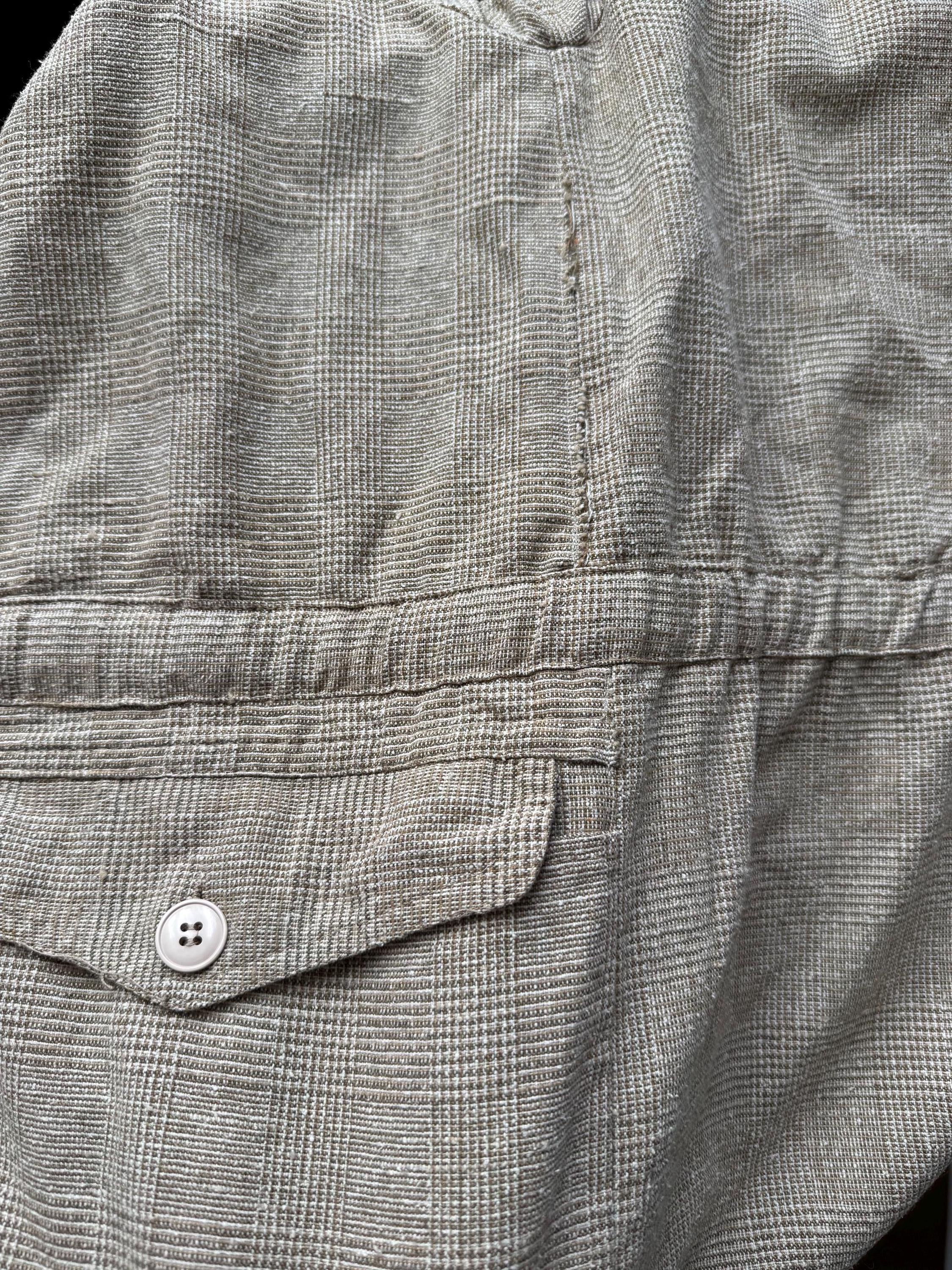 Vintage 70s/80s Safari Jacket LV Sportswear Paris Beige Linen Blend Field Coat