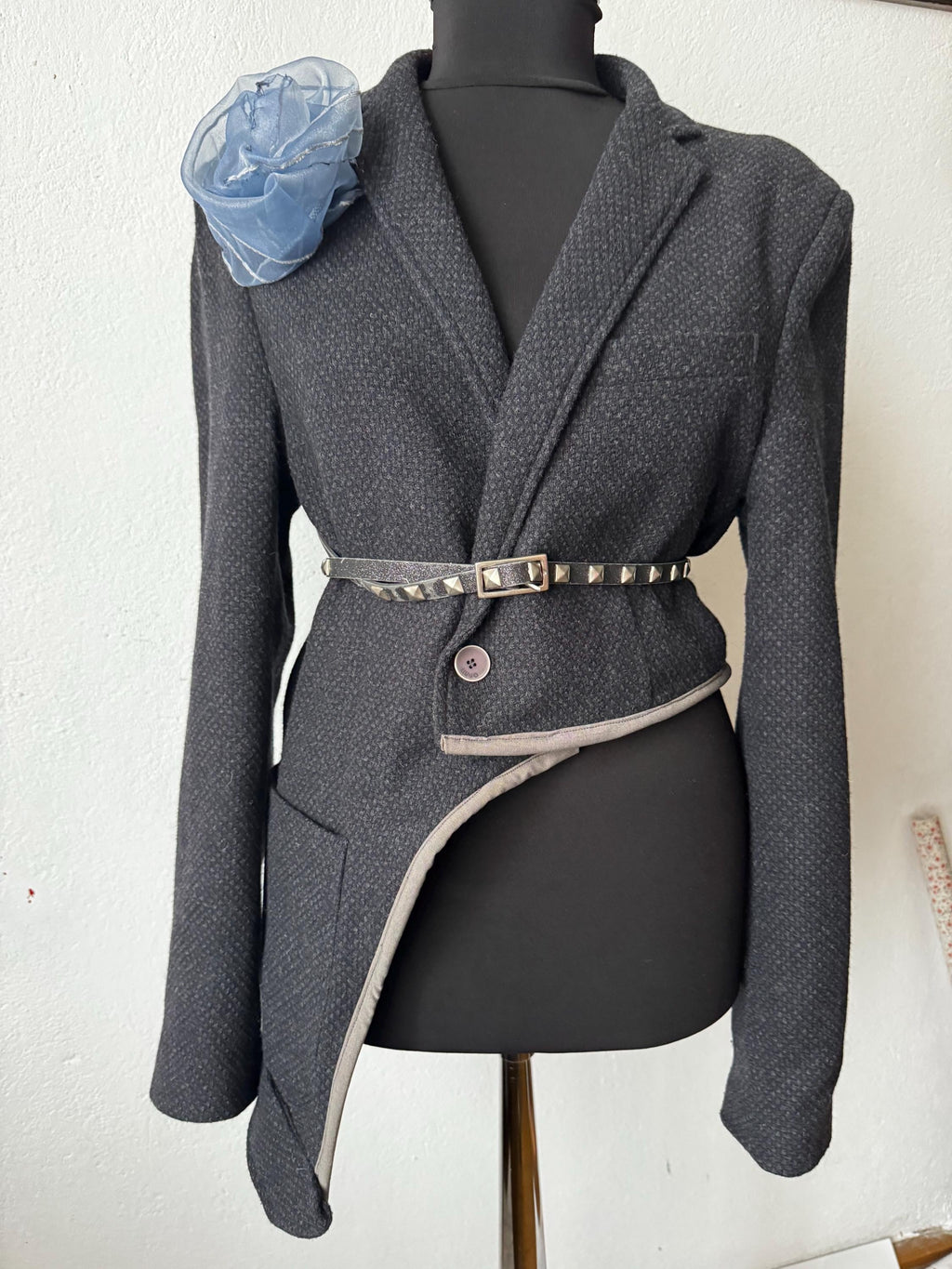 Reworked Liu jo blazer, avant garde fashion, sustainable one of a kind piece