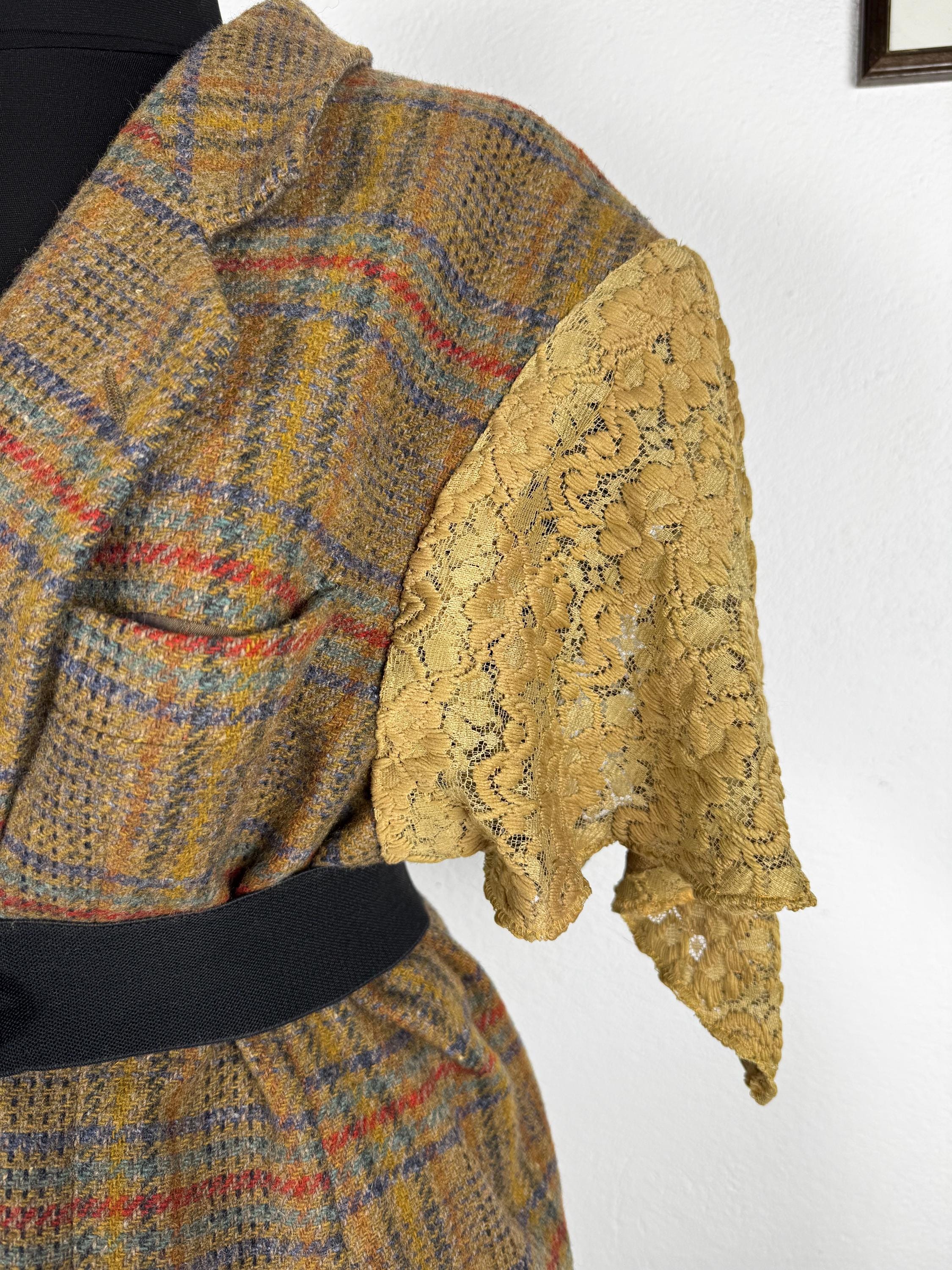 Wool vintage vest, Upcycled, one of a kind piece