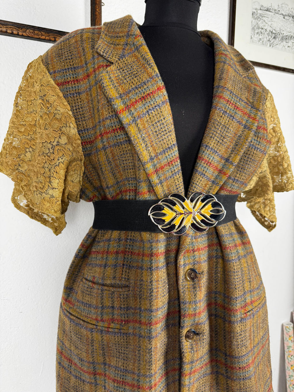 Wool vintage vest, Upcycled, one of a kind piece