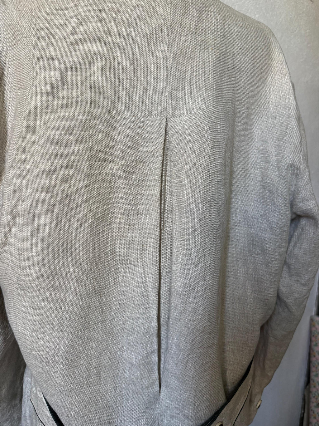 Vintage Linen Trachten Blazer Austrian Alpine Beige Jacket