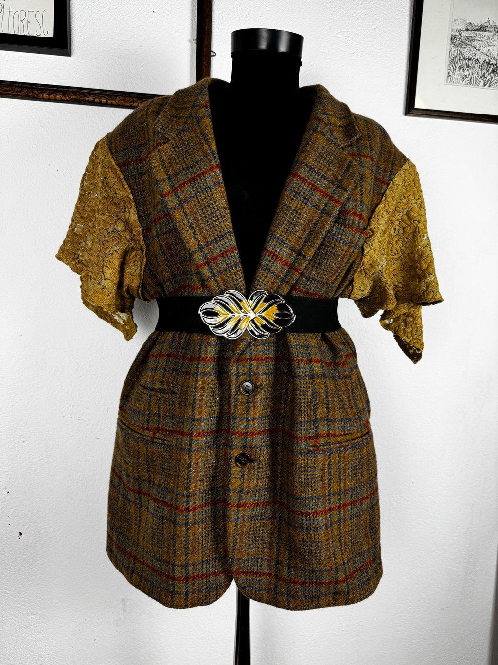 Wool vintage vest, Upcycled, one of a kind piece