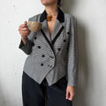Vintage 80s/90s Houndstooth Dark Academia Blazer Jacket