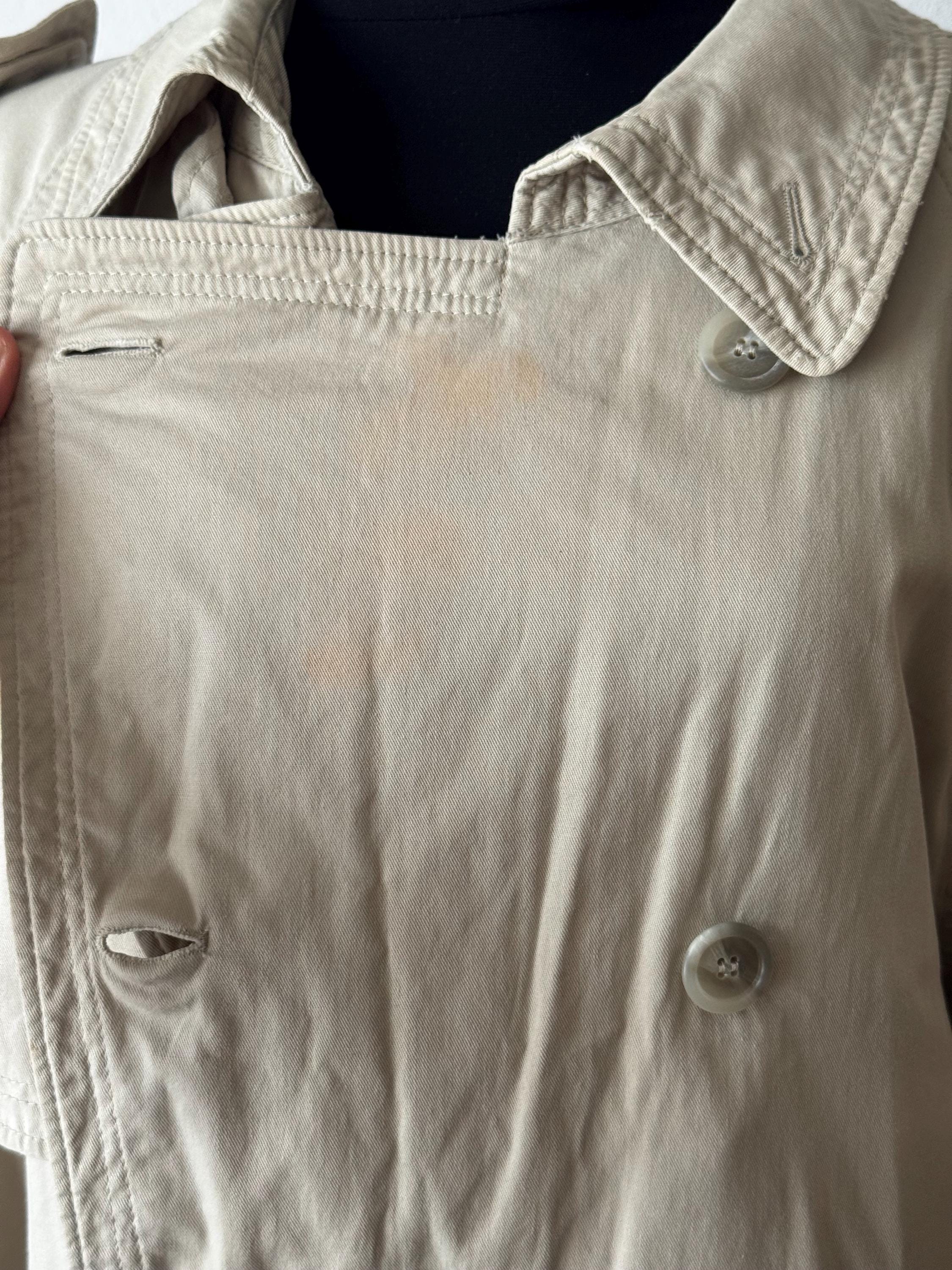 Hand painted vintage trench, one of a kind sustainable piece