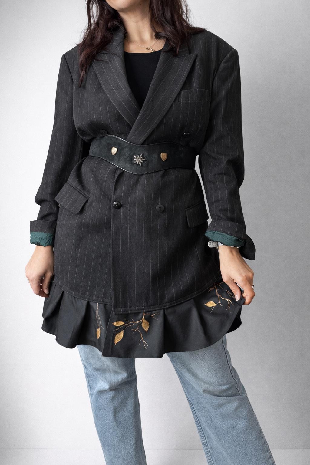 Vintage_wool_blazer_dress_handpainted
