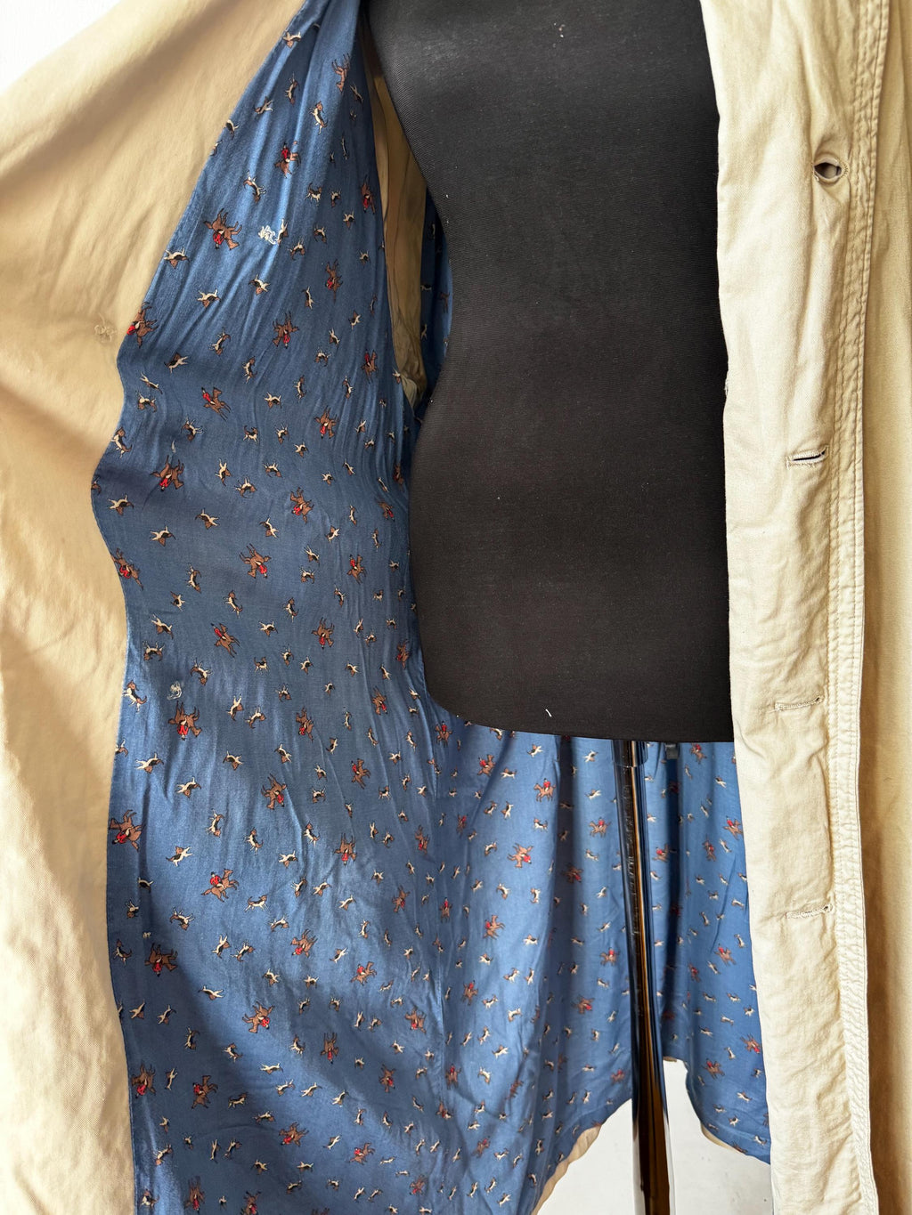 Hand painted vintage trench, one of a kind sustainable piece