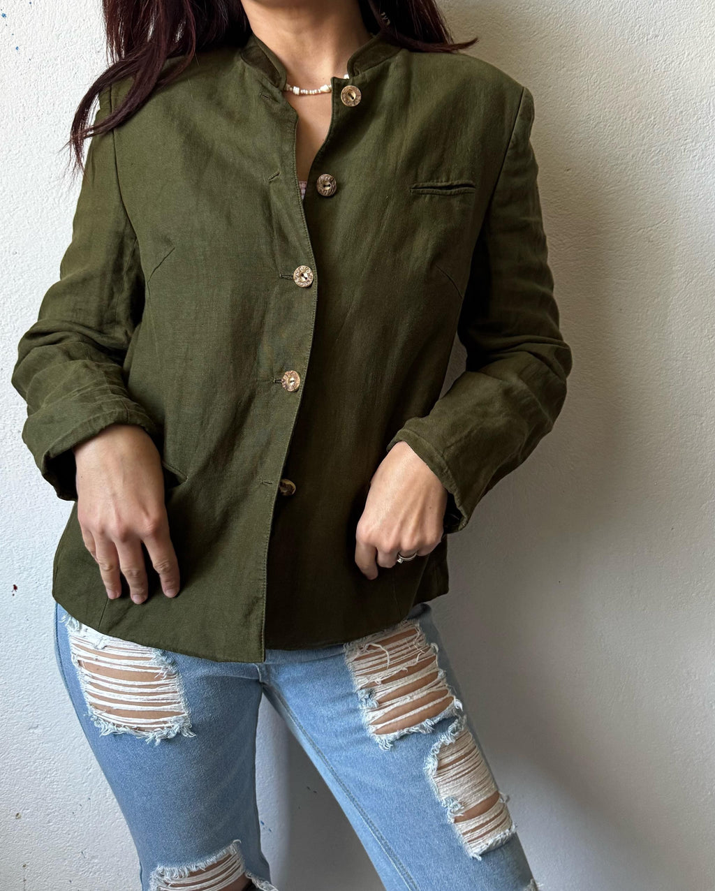 Gossl vintage linen blazer austrian Traschen jacket