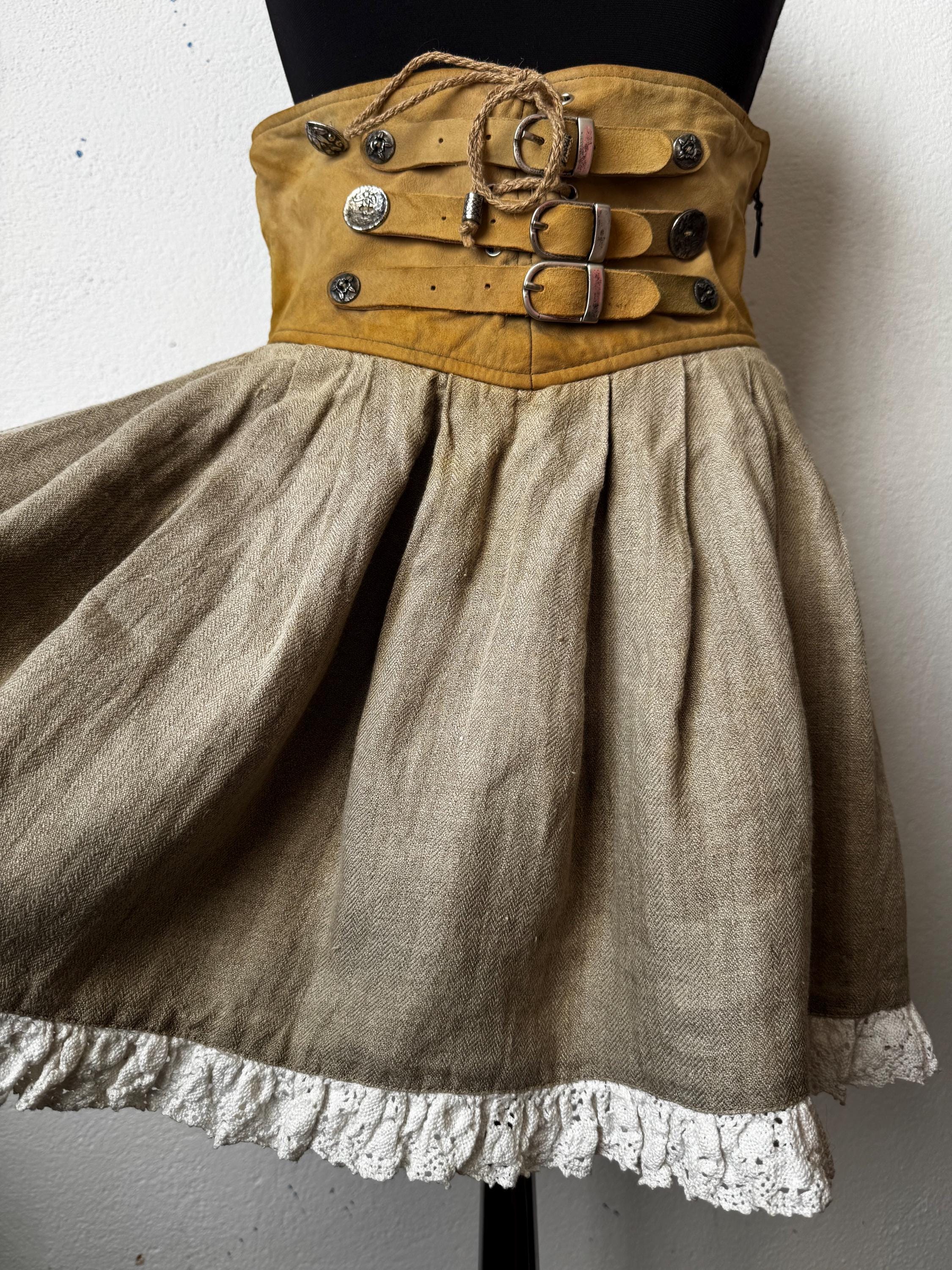 Vintage Austrian suede corset skirt EU 38, US 6