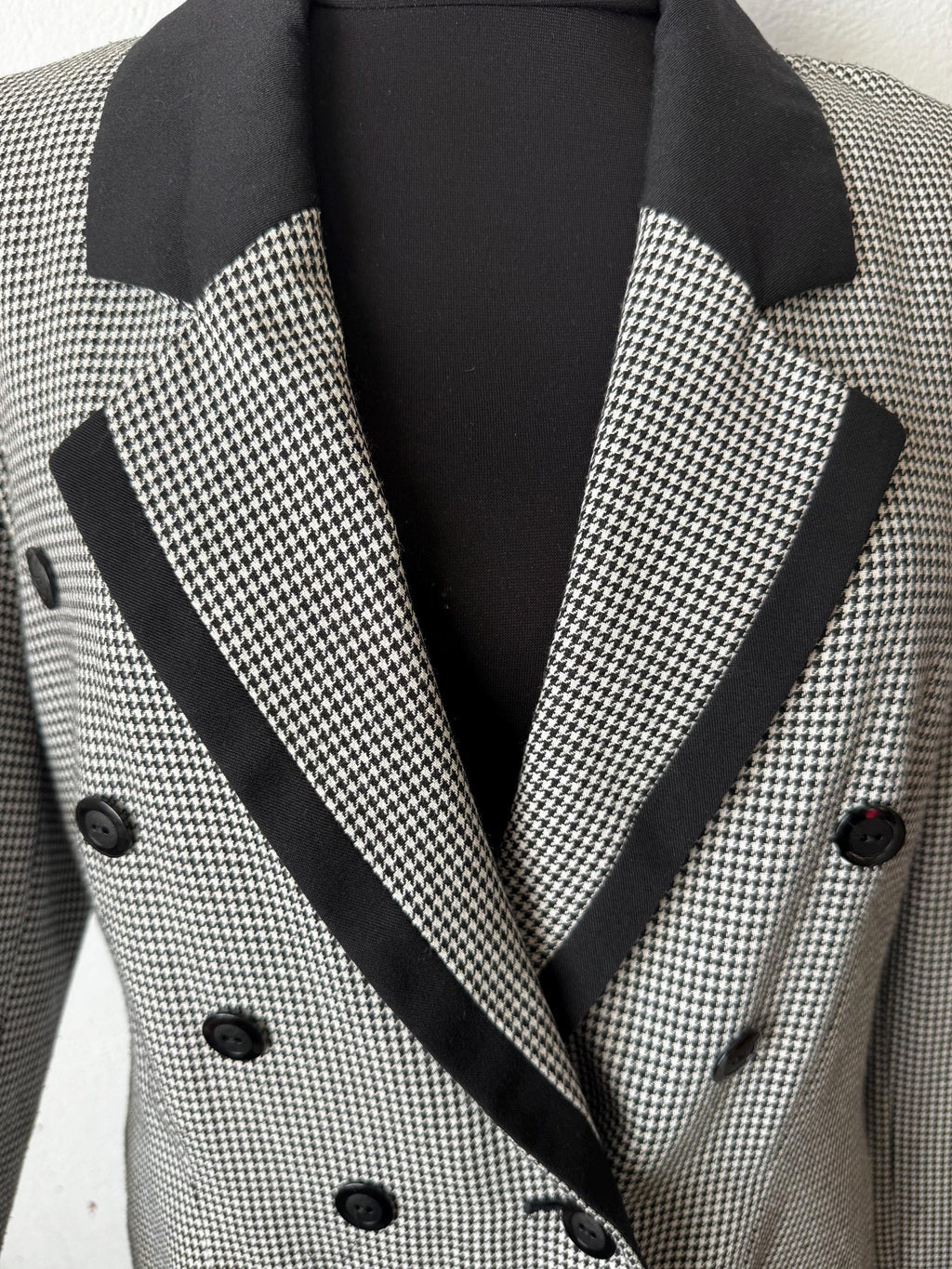 Vintage 80s/90s Houndstooth Dark Academia Blazer Jacket