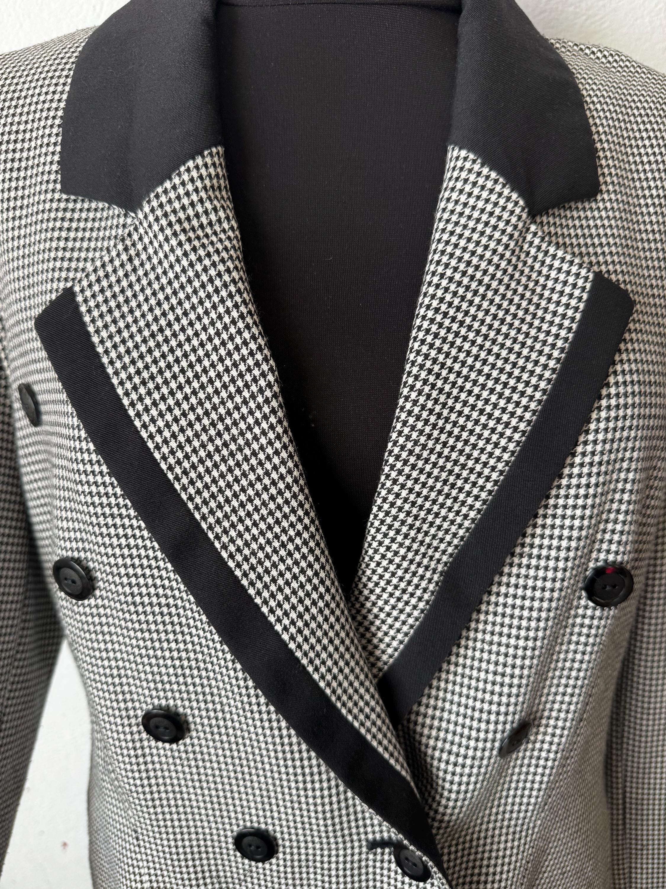 Vintage 80s/90s Houndstooth Dark Academia Blazer Jacket