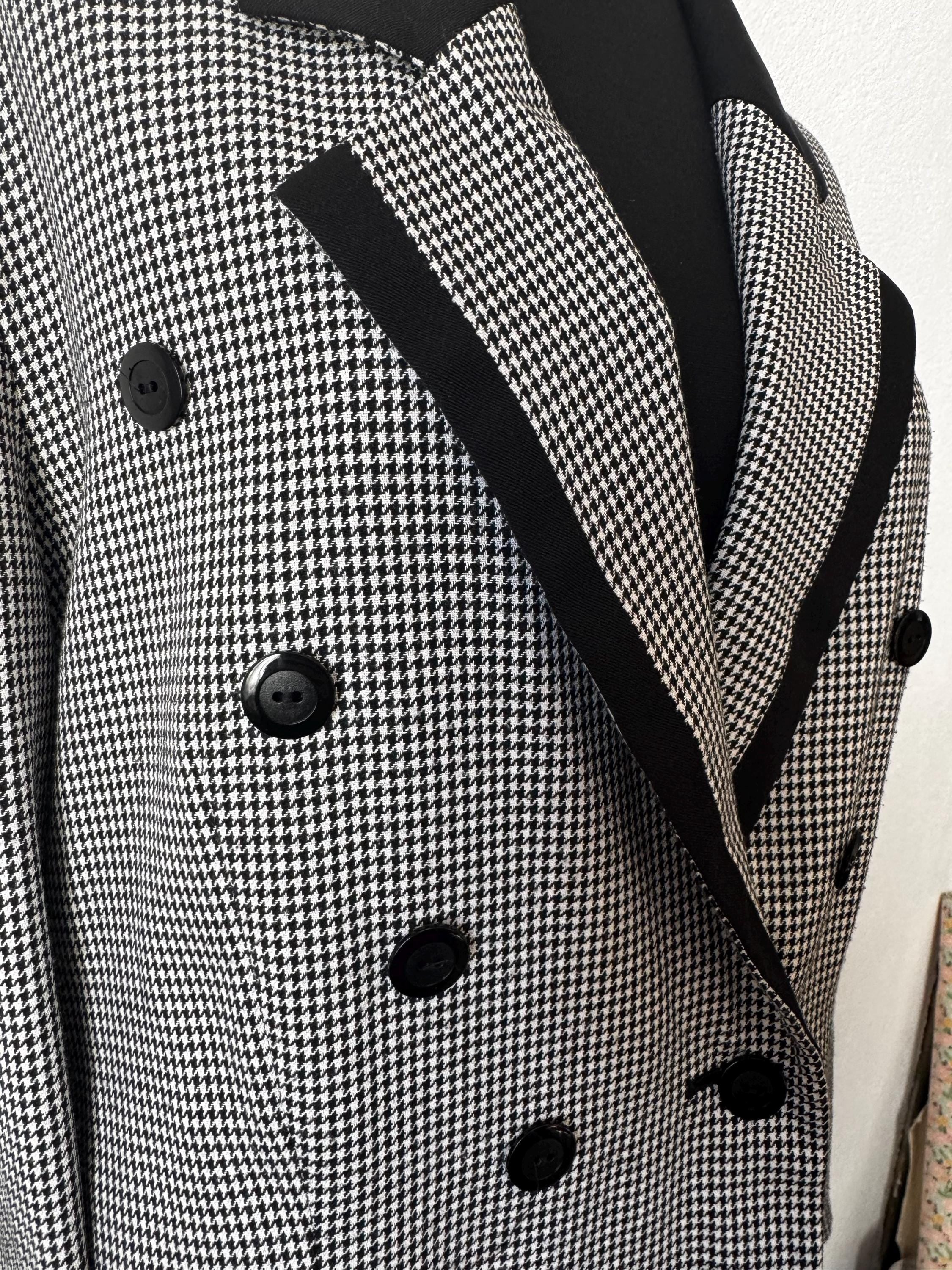 Vintage 80s/90s Houndstooth Dark Academia Blazer Jacket