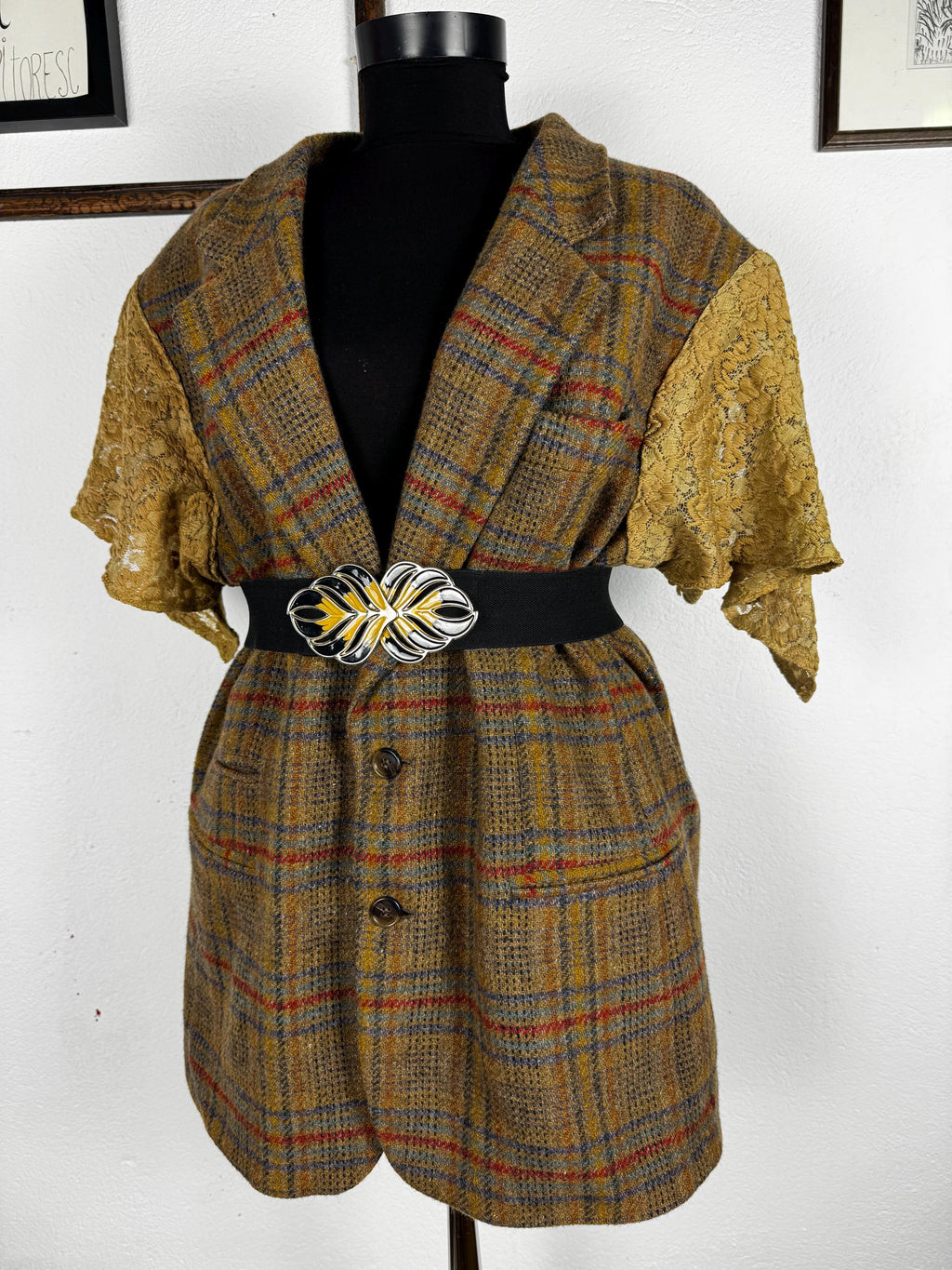 Wool vintage vest, Upcycled, one of a kind piece