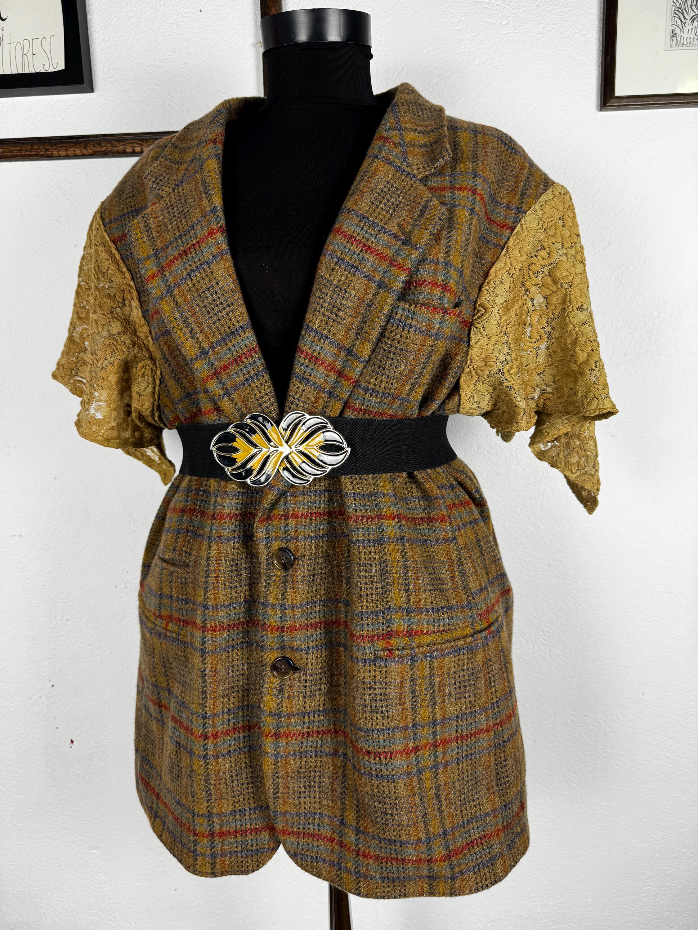 Wool vintage vest, Upcycled, one of a kind piece
