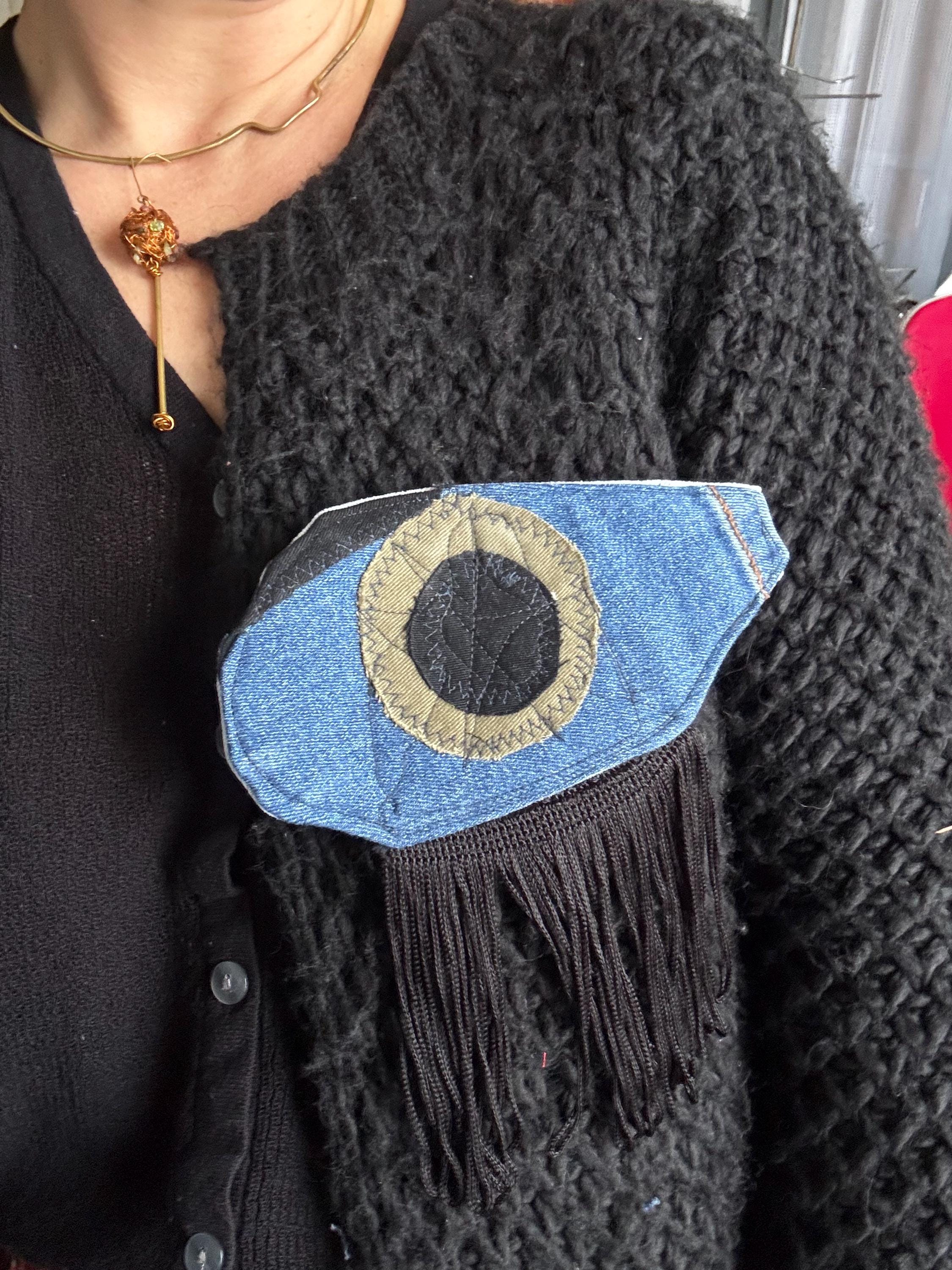 Handmade brooch, avant garde style, statement brooch made from recycled materials