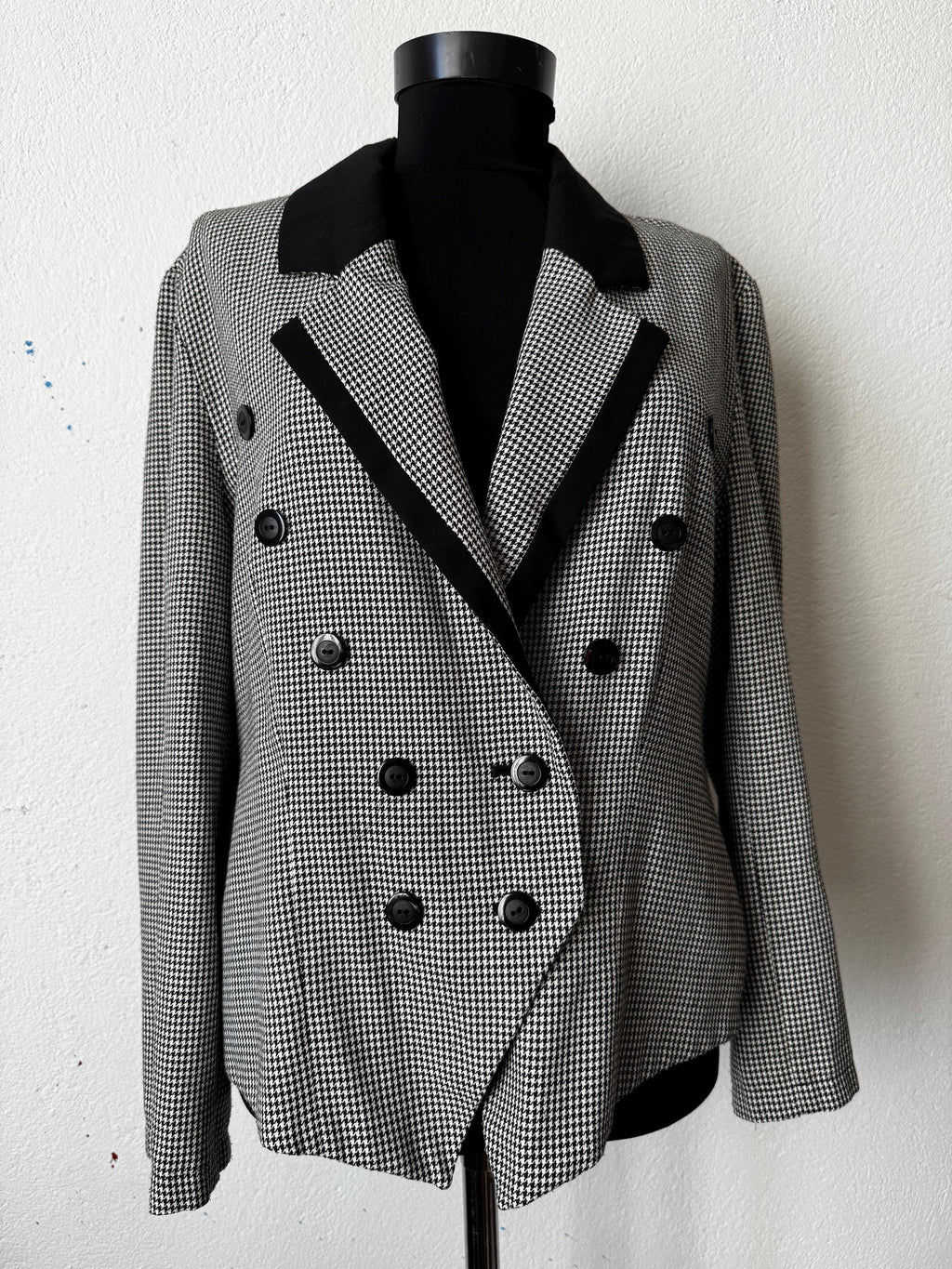 Vintage 80s/90s Houndstooth Dark Academia Blazer Jacket