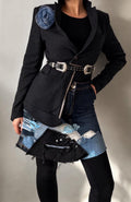 Reworked Liu jo blazer, avant garde fashion, sustainable one of a kind piece