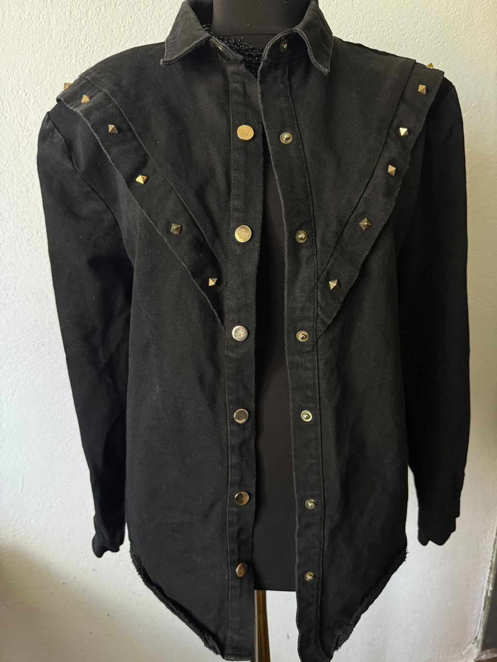 Upcycled Oversized Denim Jacket XS – Hand Painted Moon Jacket, Patchwork Moon, Embroidered “Moon Child”, Sustainable Streetwear